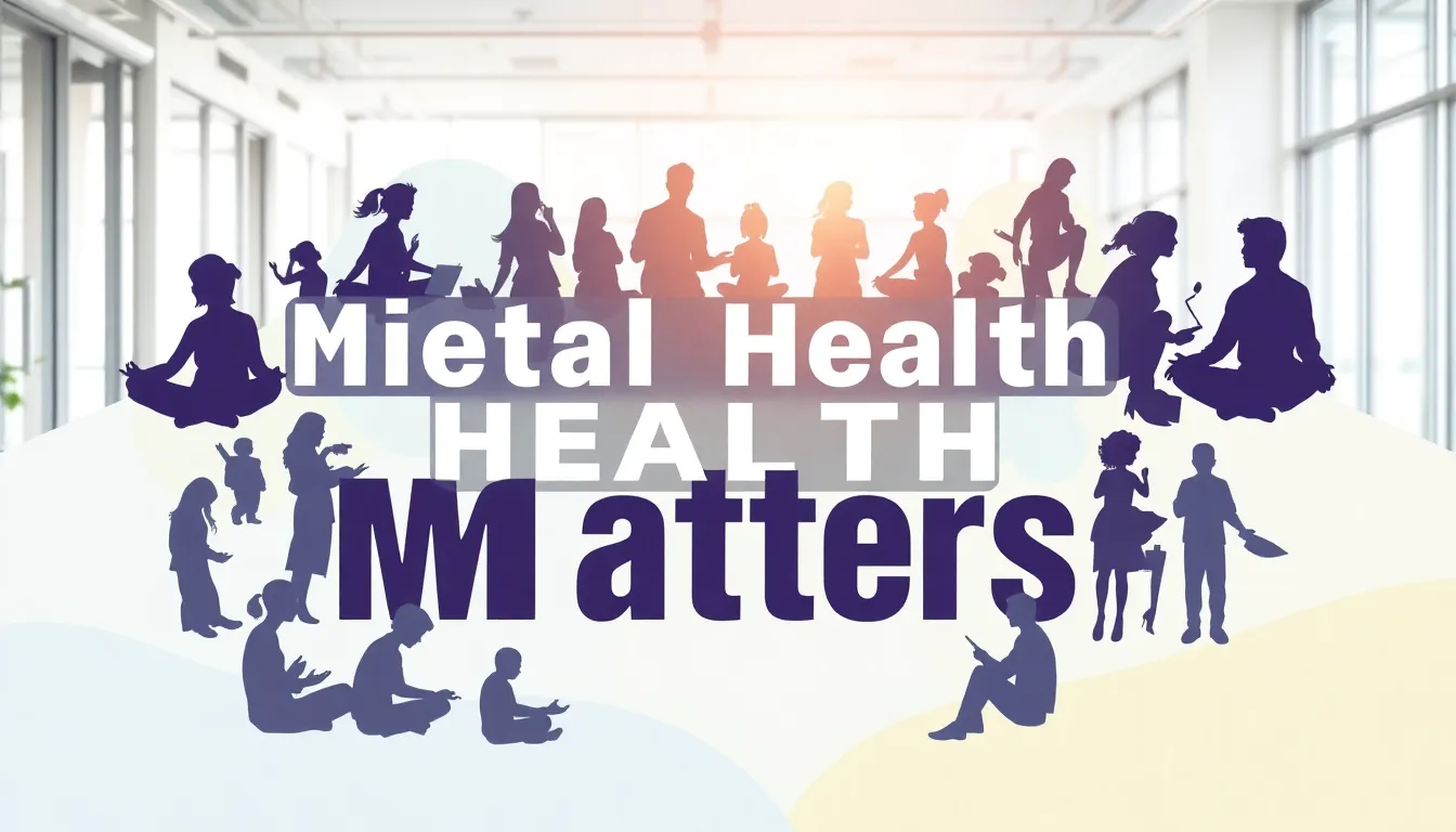 A poster promoting mental health awareness in a soothing color scheme.