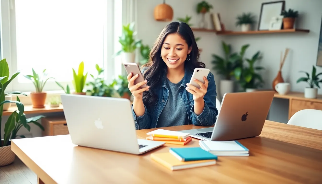 Alissonpretty_ engaging with her audience in a stylish workspace.